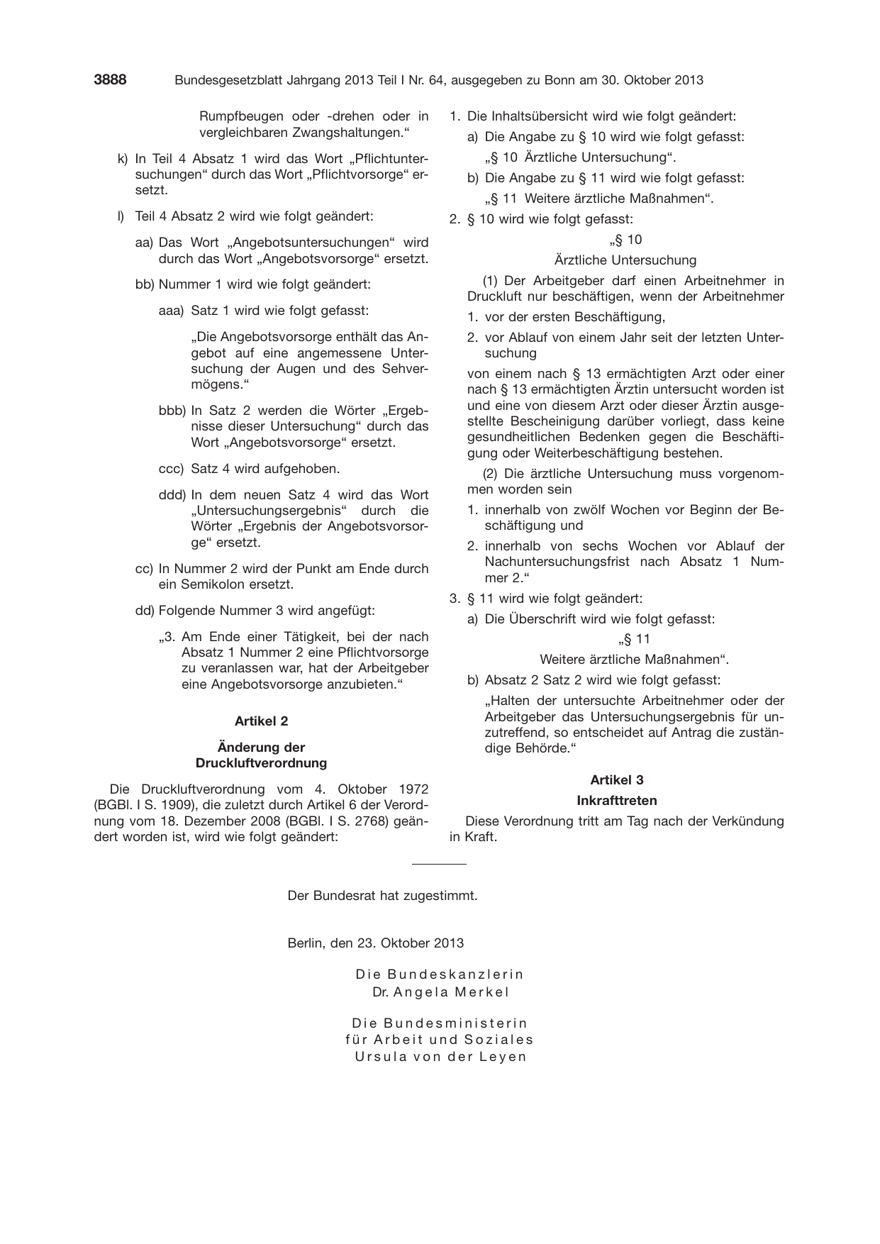 BGBl. 2013, Seite 3888 — Originalseite als Abbildung