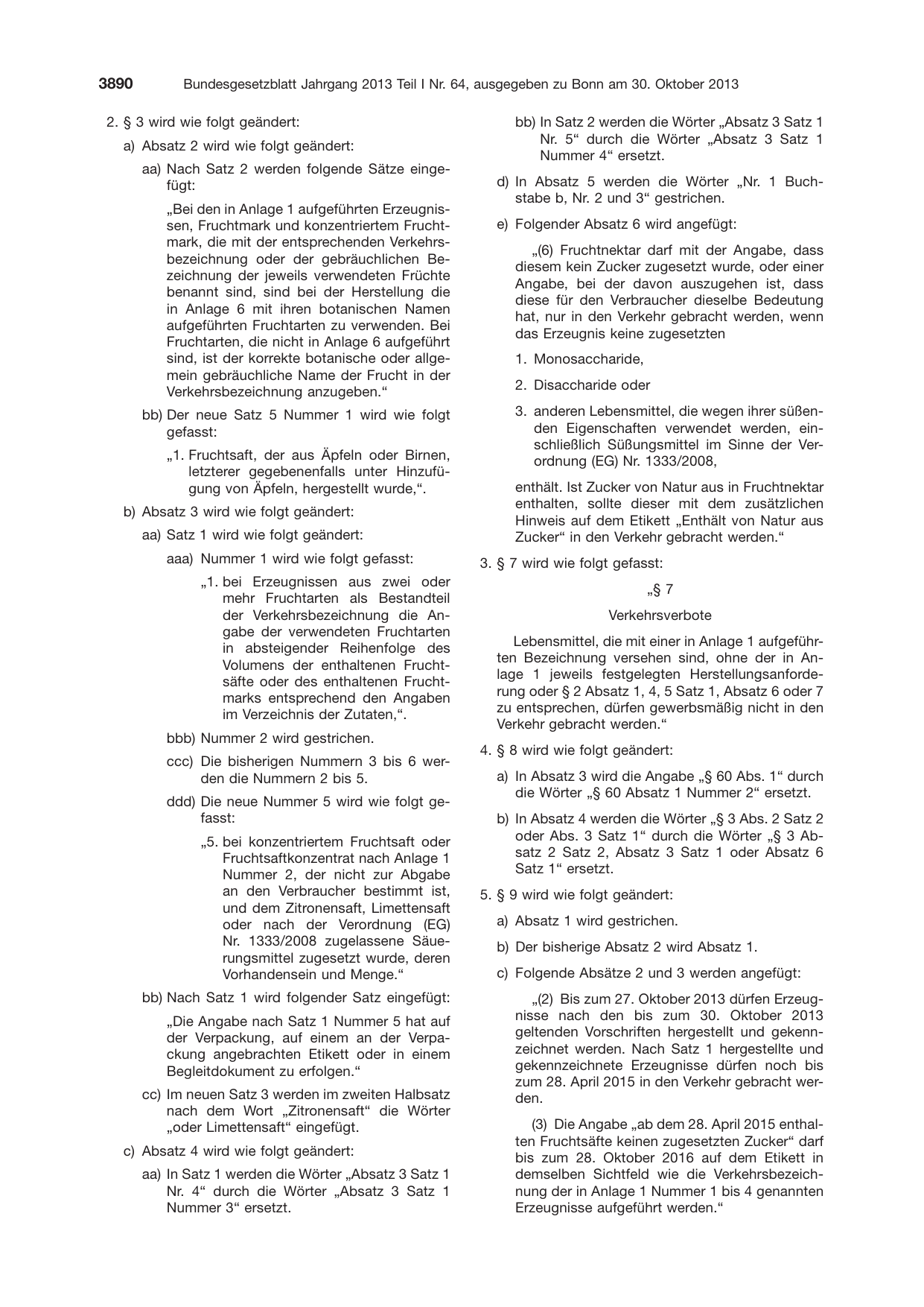 BGBl. 2013, Seite 3890 — Originalseite als Abbildung