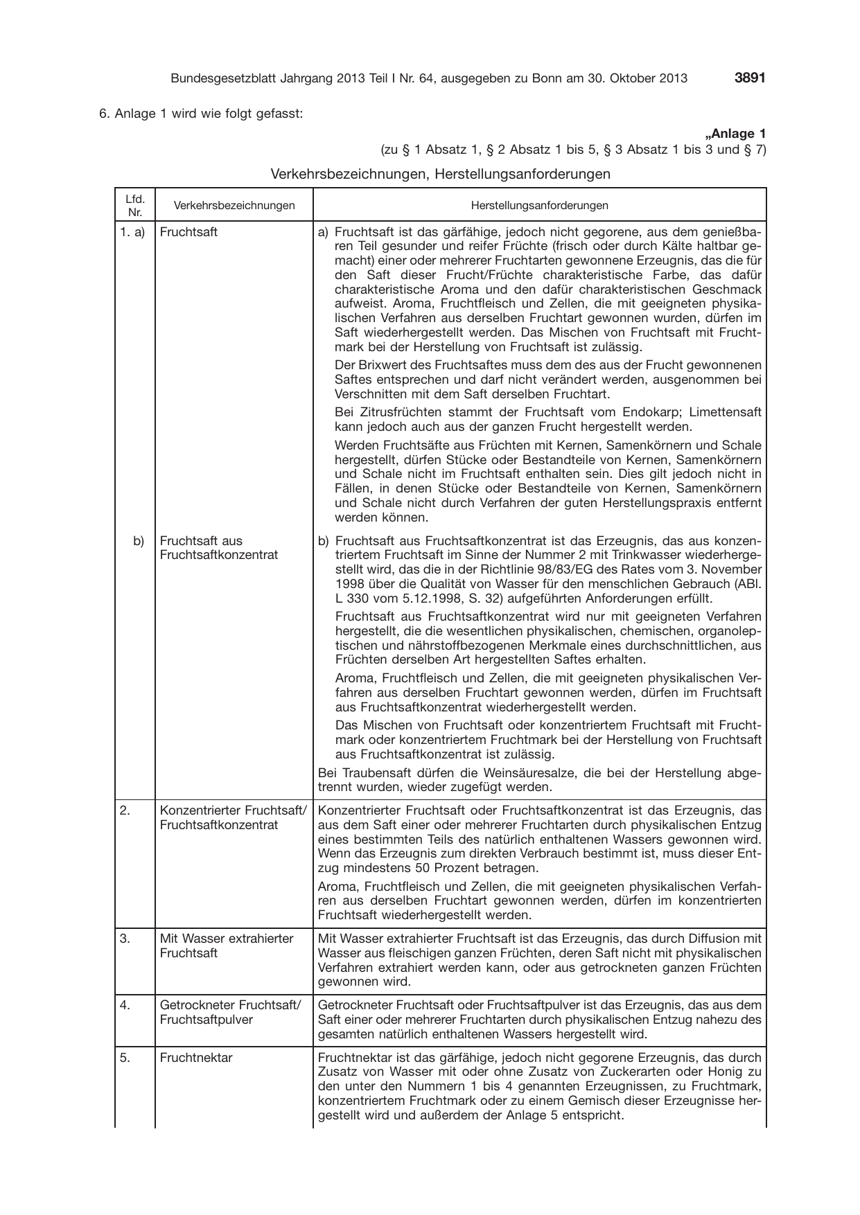 BGBl. 2013, Seite 3891 — Originalseite als Abbildung