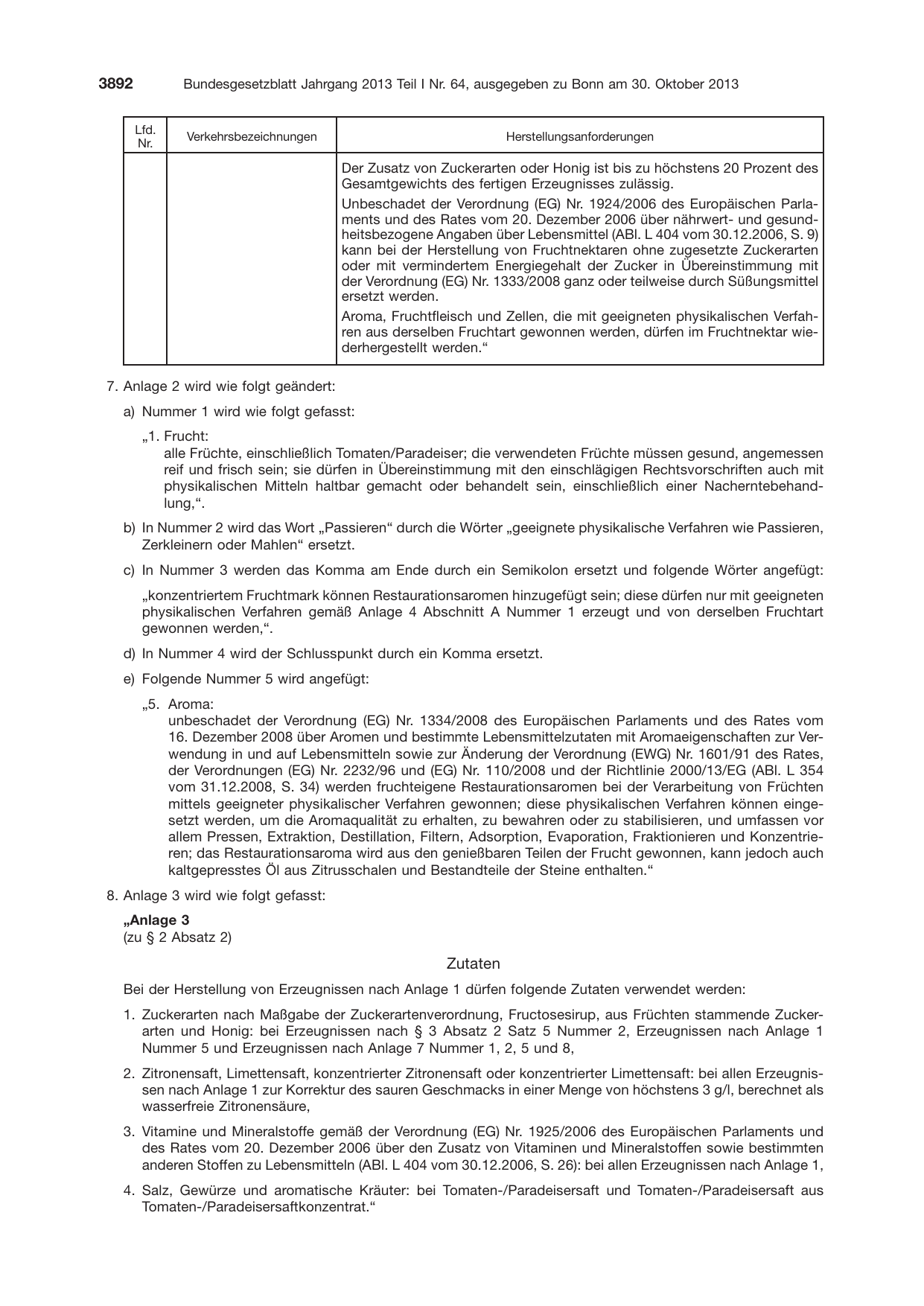 BGBl. 2013, Seite 3892 — Originalseite als Abbildung