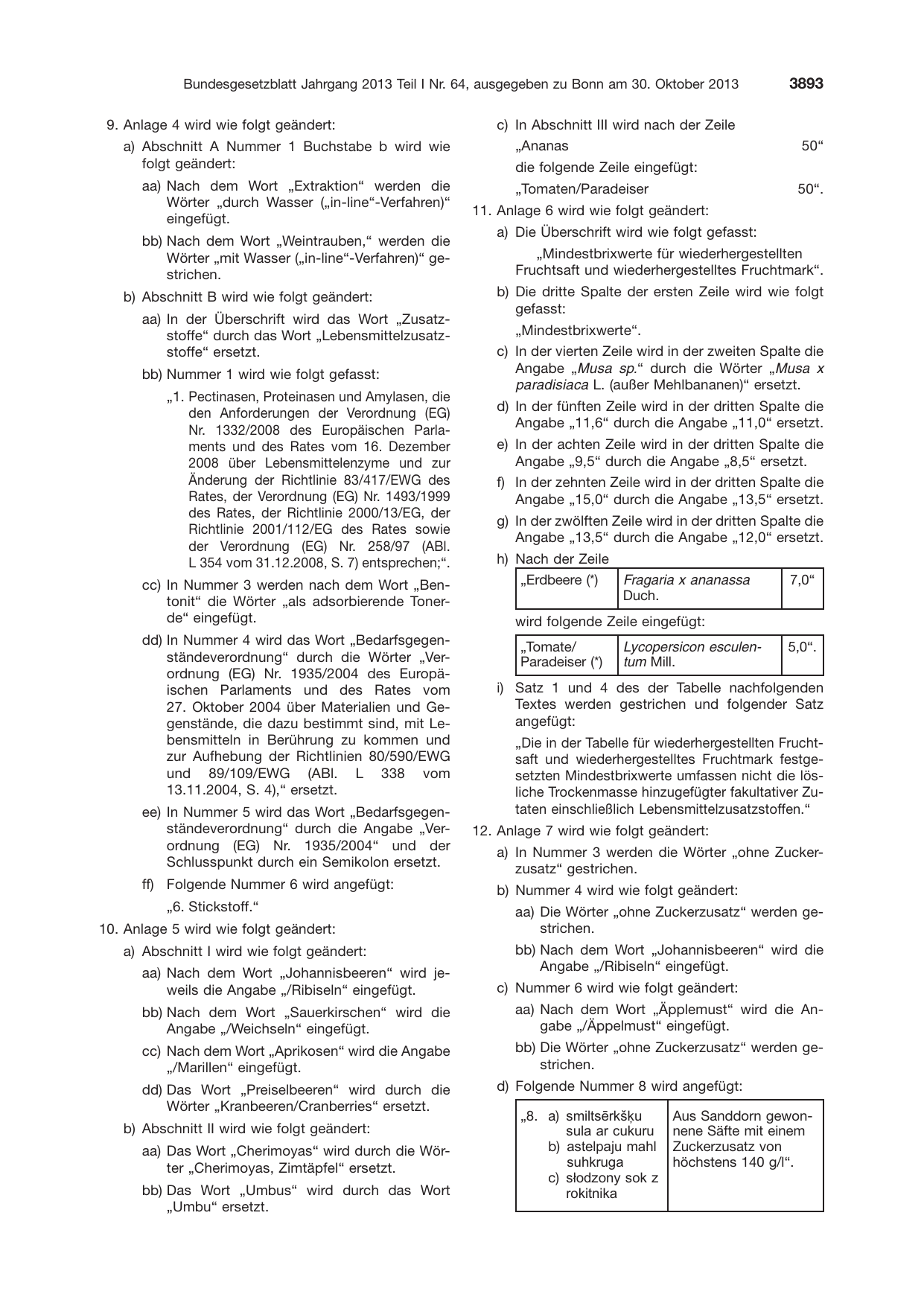 BGBl. 2013, Seite 3893 — Originalseite als Abbildung