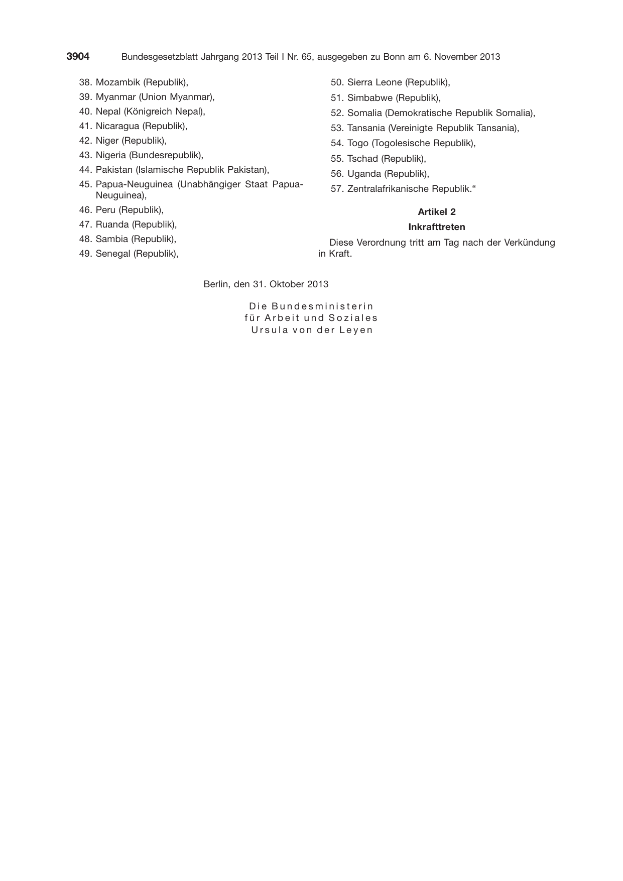 BGBl. 2013, Seite 3904 — Originalseite als Abbildung