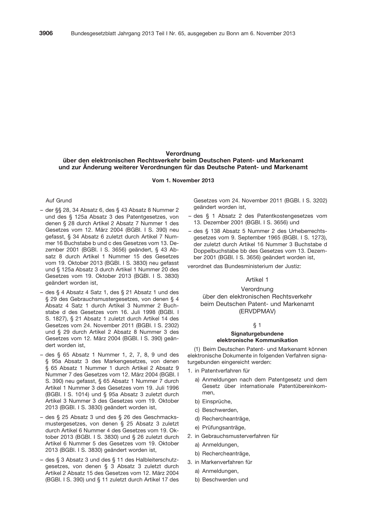 BGBl. 2013, Seite 3906 — Originalseite als Abbildung