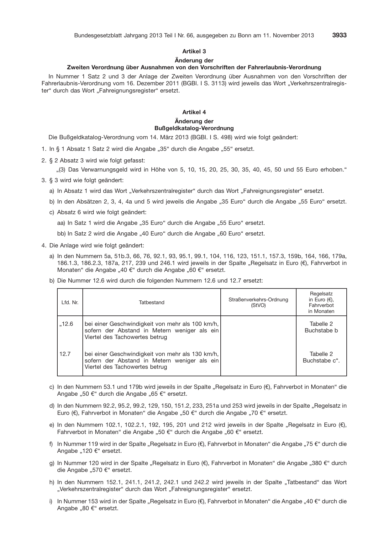 BGBl. 2013, Seite 3933 — Originalseite als Abbildung