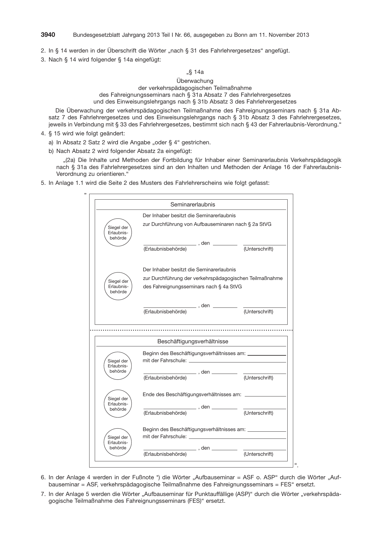 BGBl. 2013, Seite 3940 — Originalseite als Abbildung