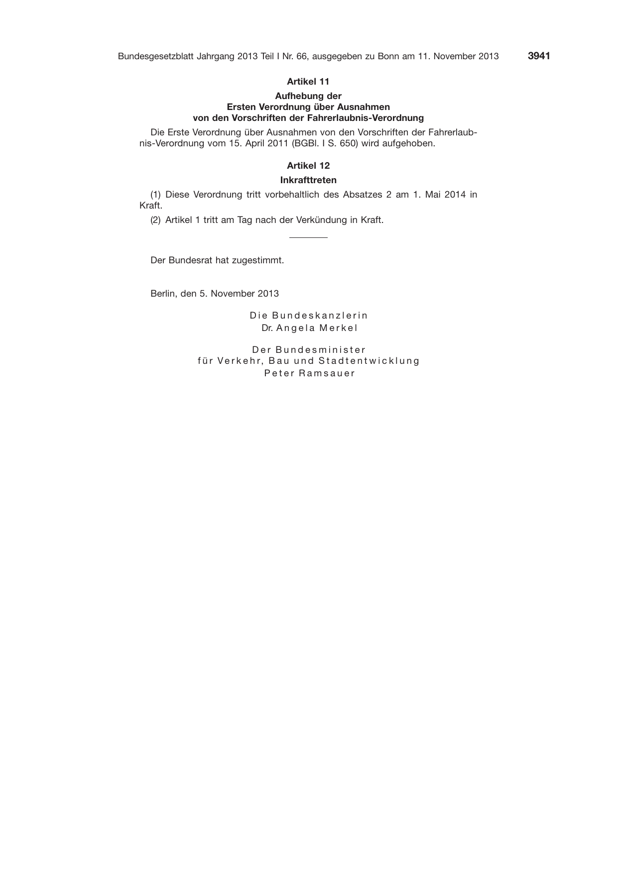 BGBl. 2013, Seite 3941 — Originalseite als Abbildung