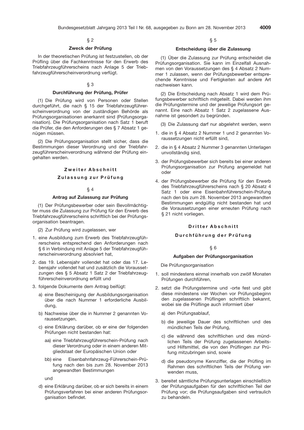 BGBl. 2013, Seite 4009 — Originalseite als Abbildung