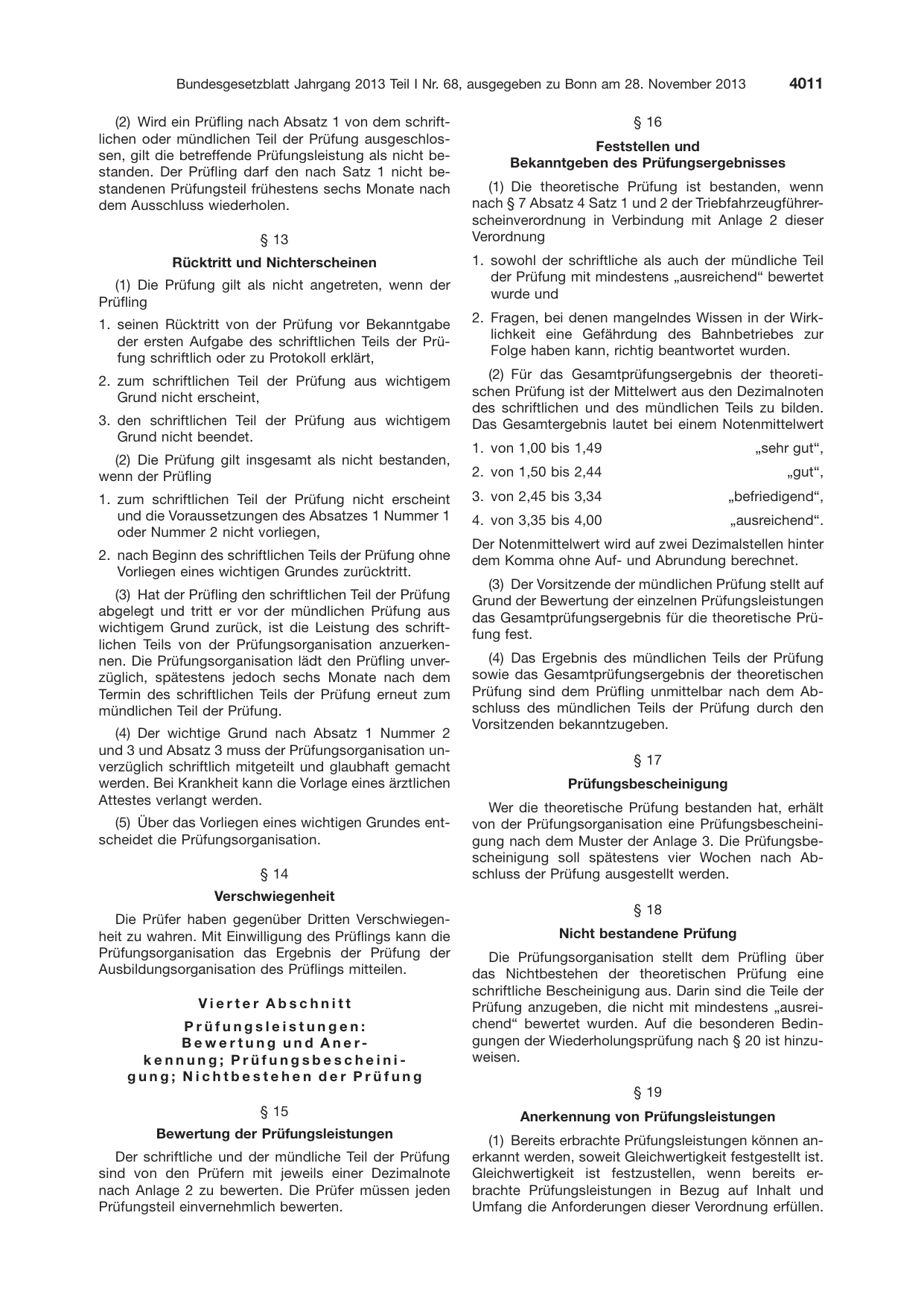 BGBl. 2013, Seite 4011 — Originalseite als Abbildung
