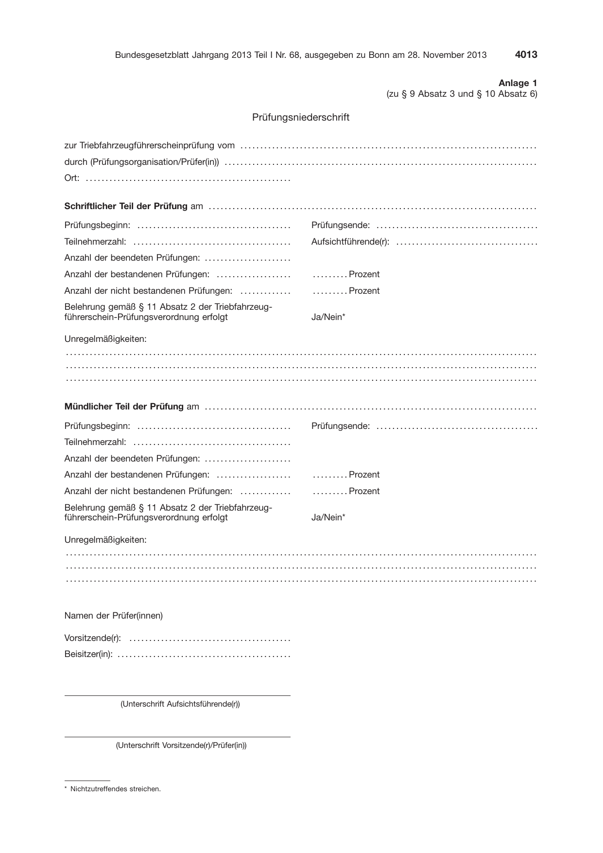 BGBl. 2013, Seite 4013 — Originalseite als Abbildung