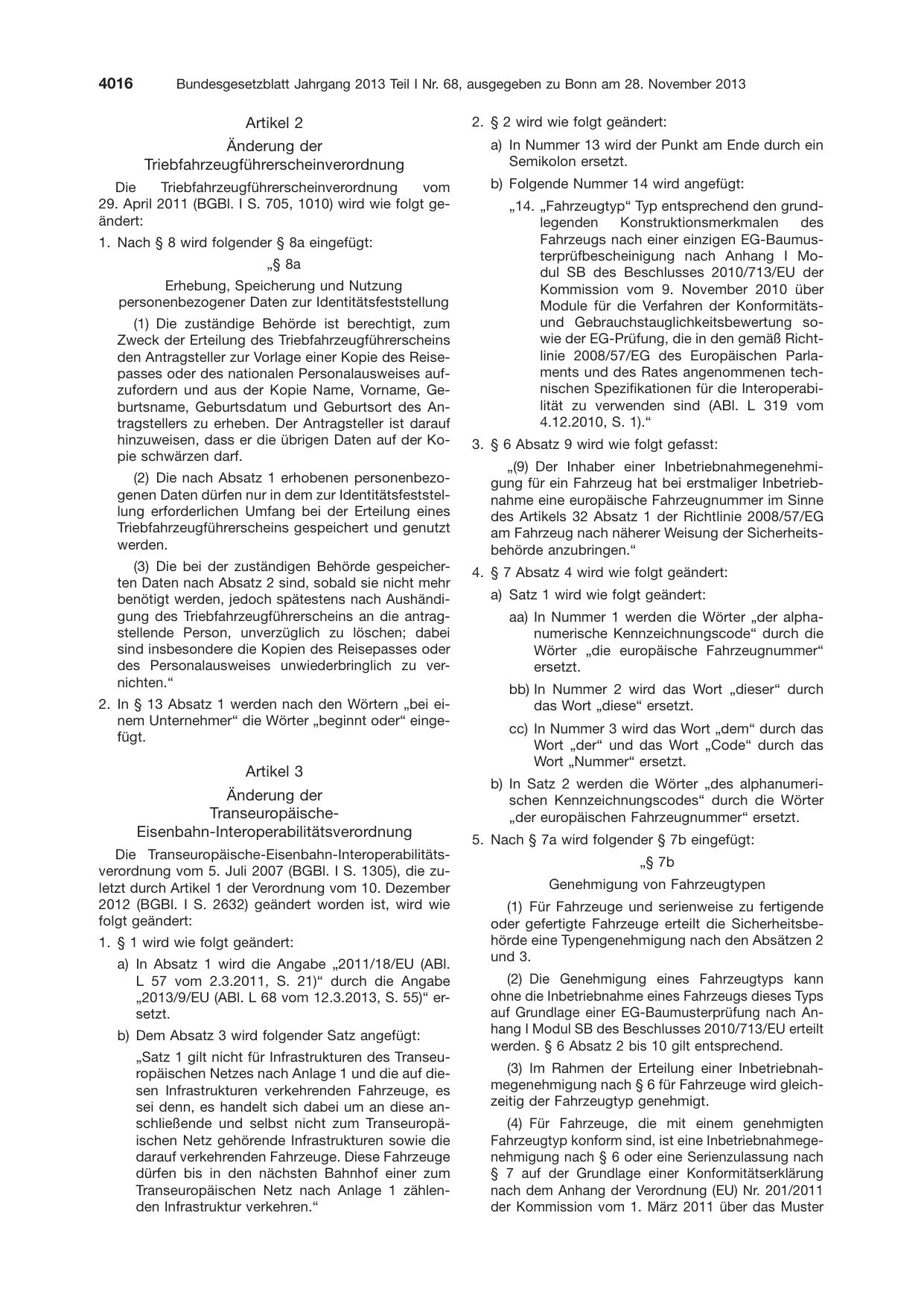 BGBl. 2013, Seite 4016 — Originalseite als Abbildung