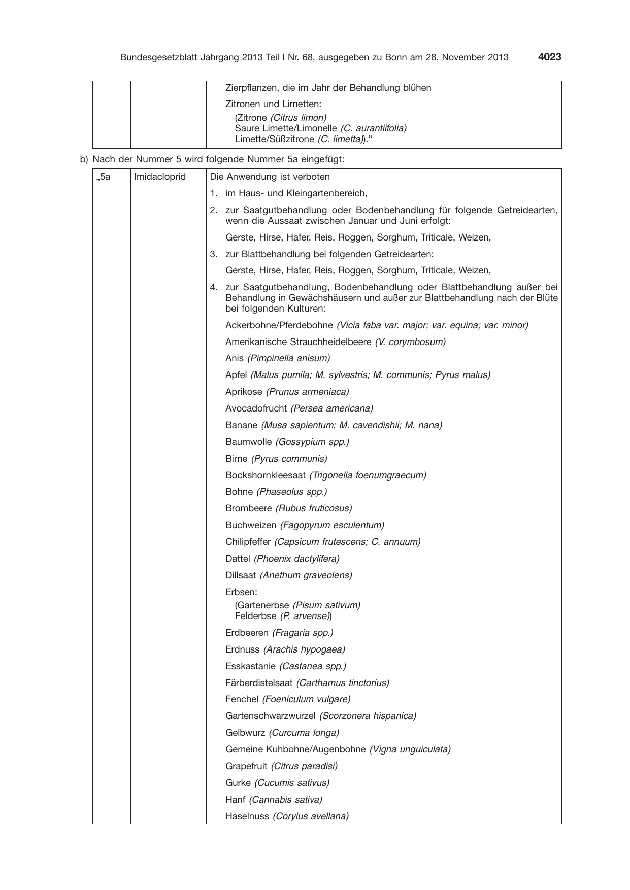 BGBl. 2013, Seite 4023 — Originalseite als Abbildung