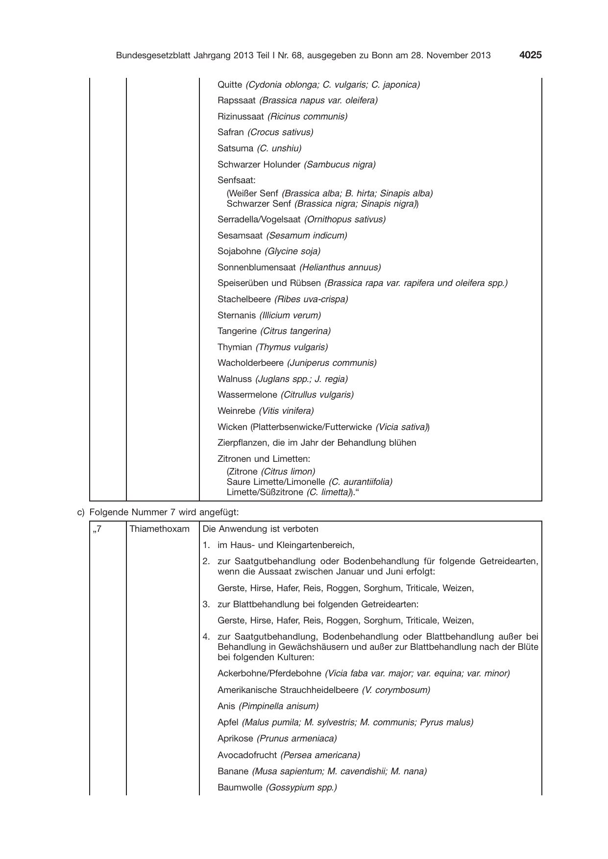 BGBl. 2013, Seite 4025 — Originalseite als Abbildung