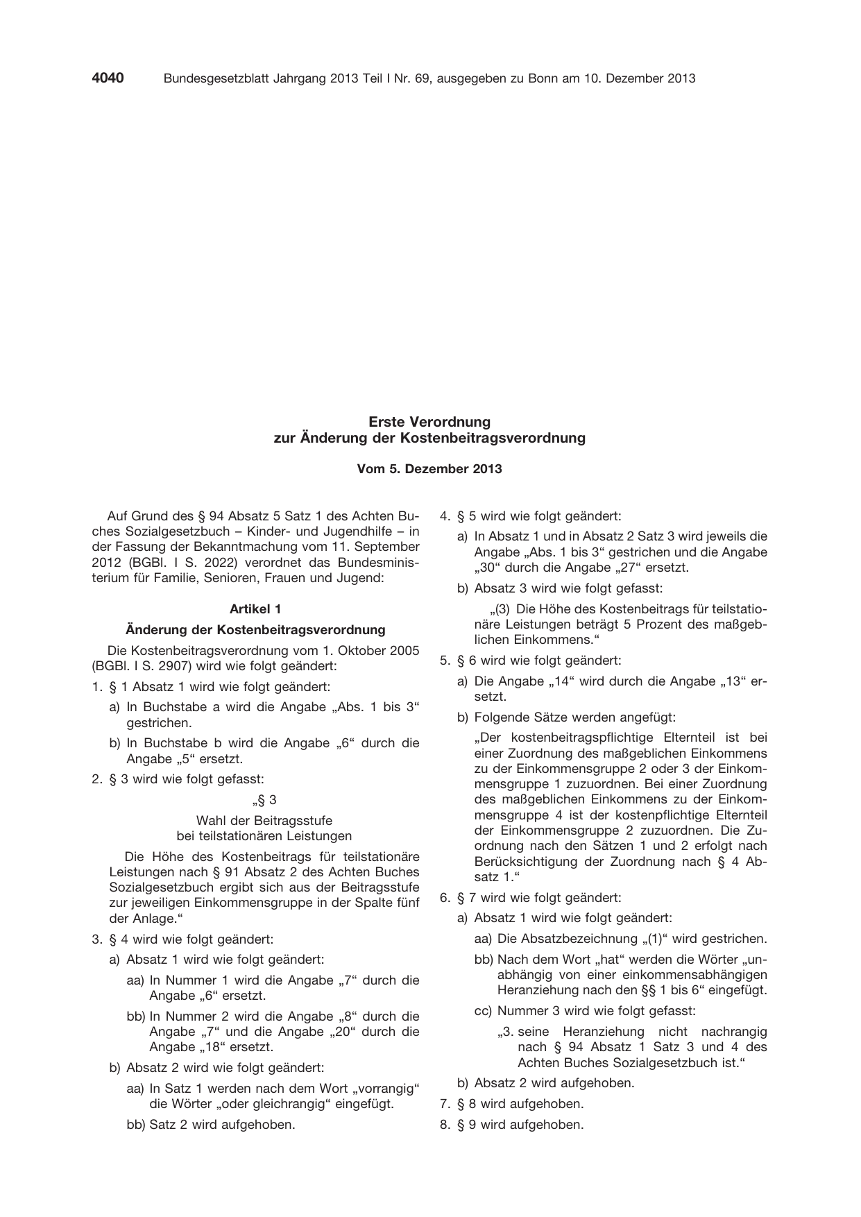 BGBl. 2013, Seite 4040 — Originalseite als Abbildung