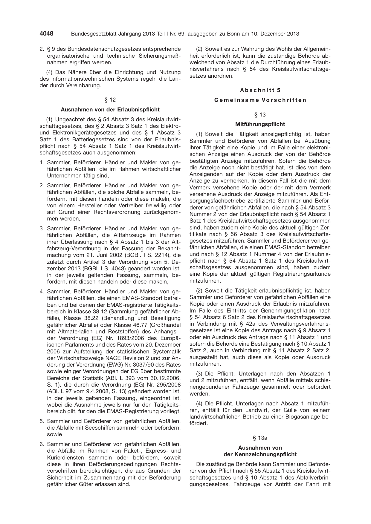 BGBl. 2013, Seite 4048 — Originalseite als Abbildung