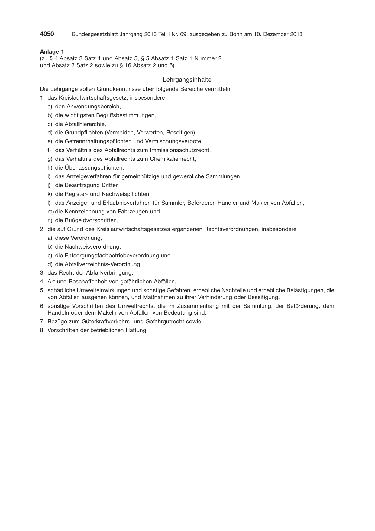 BGBl. 2013, Seite 4050 — Originalseite als Abbildung