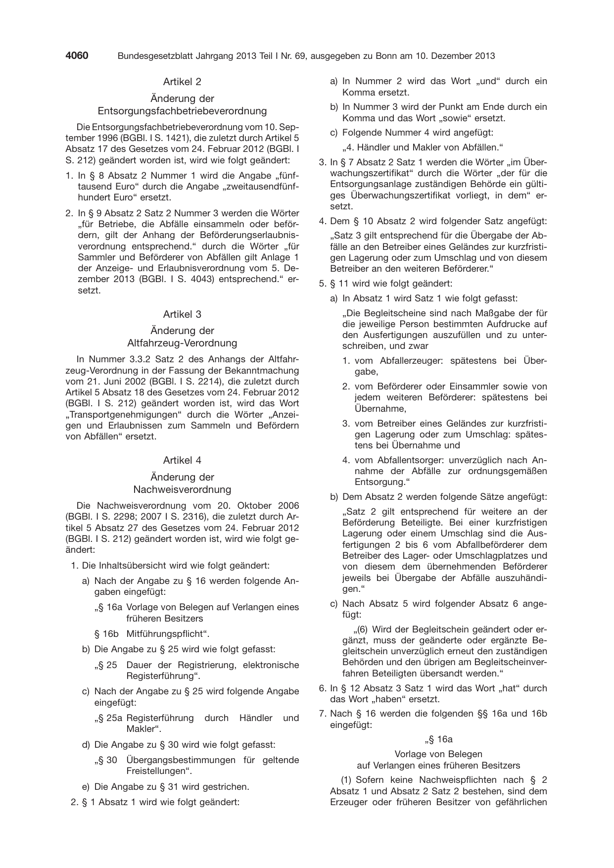 BGBl. 2013, Seite 4060 — Originalseite als Abbildung