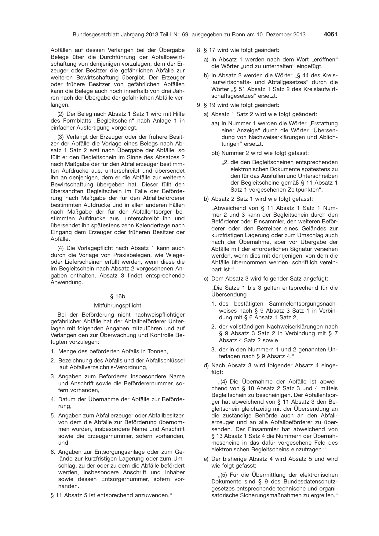 BGBl. 2013, Seite 4061 — Originalseite als Abbildung