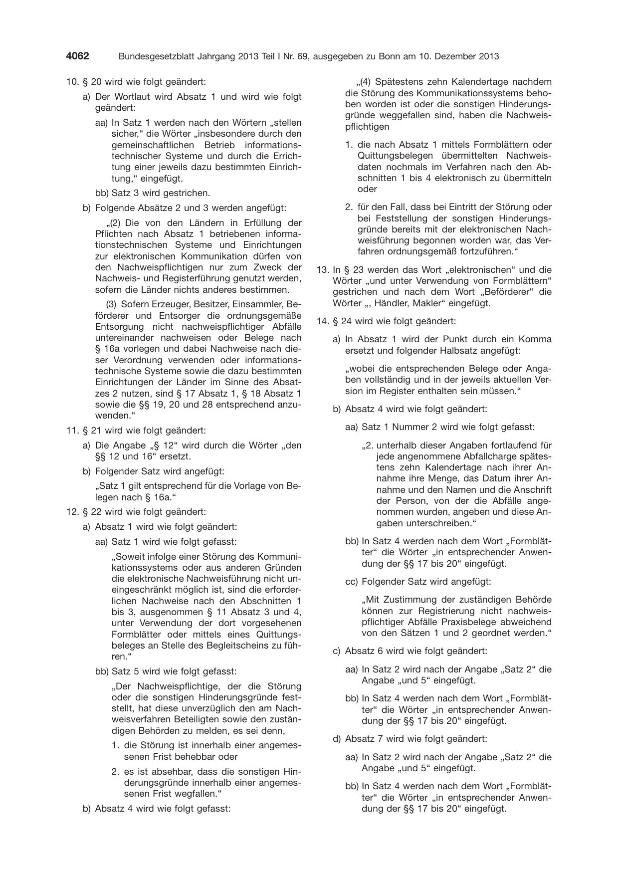 BGBl. 2013, Seite 4062 — Originalseite als Abbildung