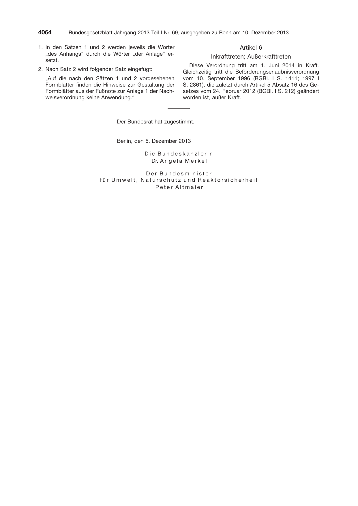 BGBl. 2013, Seite 4064 — Originalseite als Abbildung
