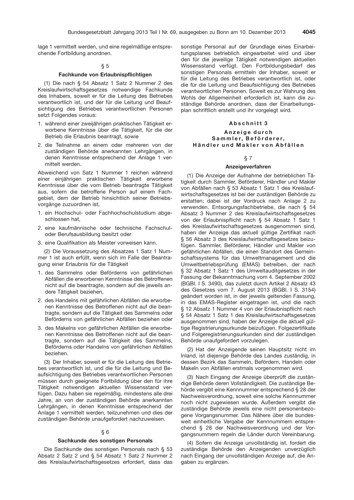 BGBl. 2013, Seite 4045 — Originalseite als Abbildung