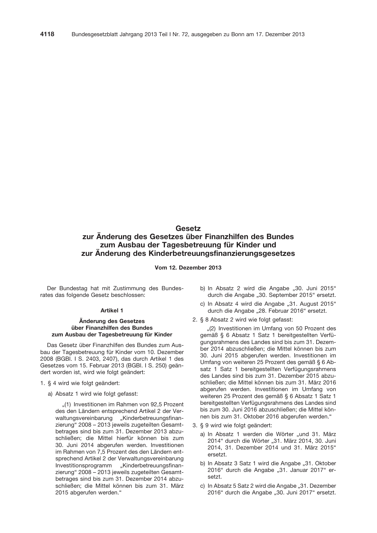 BGBl. 2013, Seite 4118 — Originalseite als Abbildung
