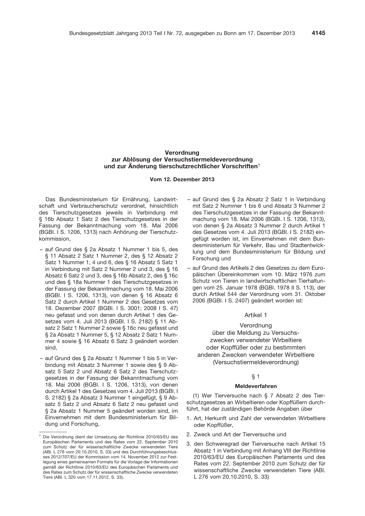BGBl. 2013, Seite 4145 — Originalseite als Abbildung