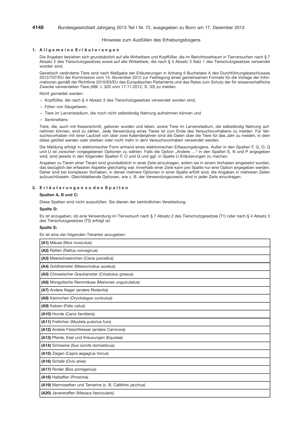 BGBl. 2013, Seite 4148 — Originalseite als Abbildung