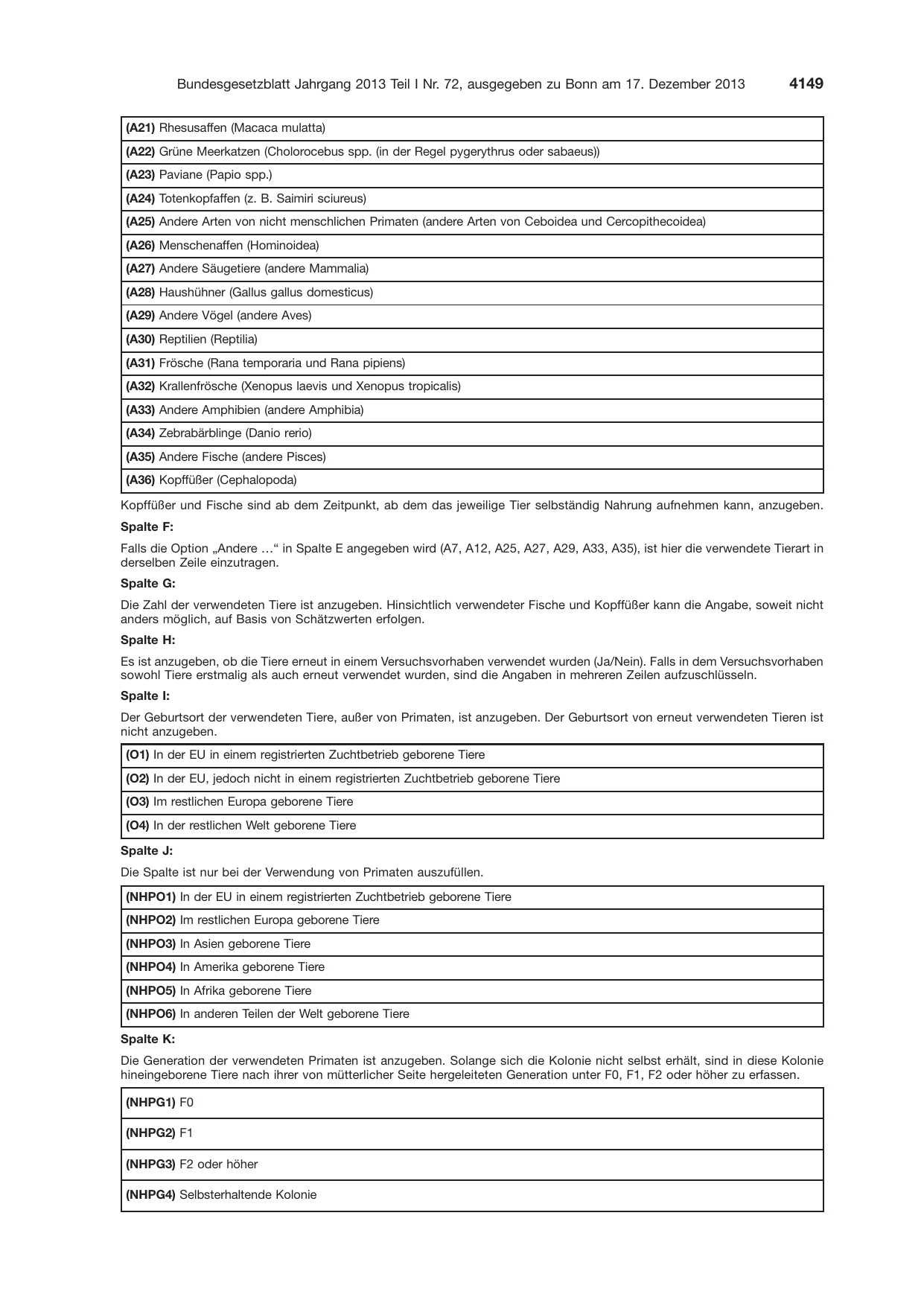 BGBl. 2013, Seite 4149 — Originalseite als Abbildung