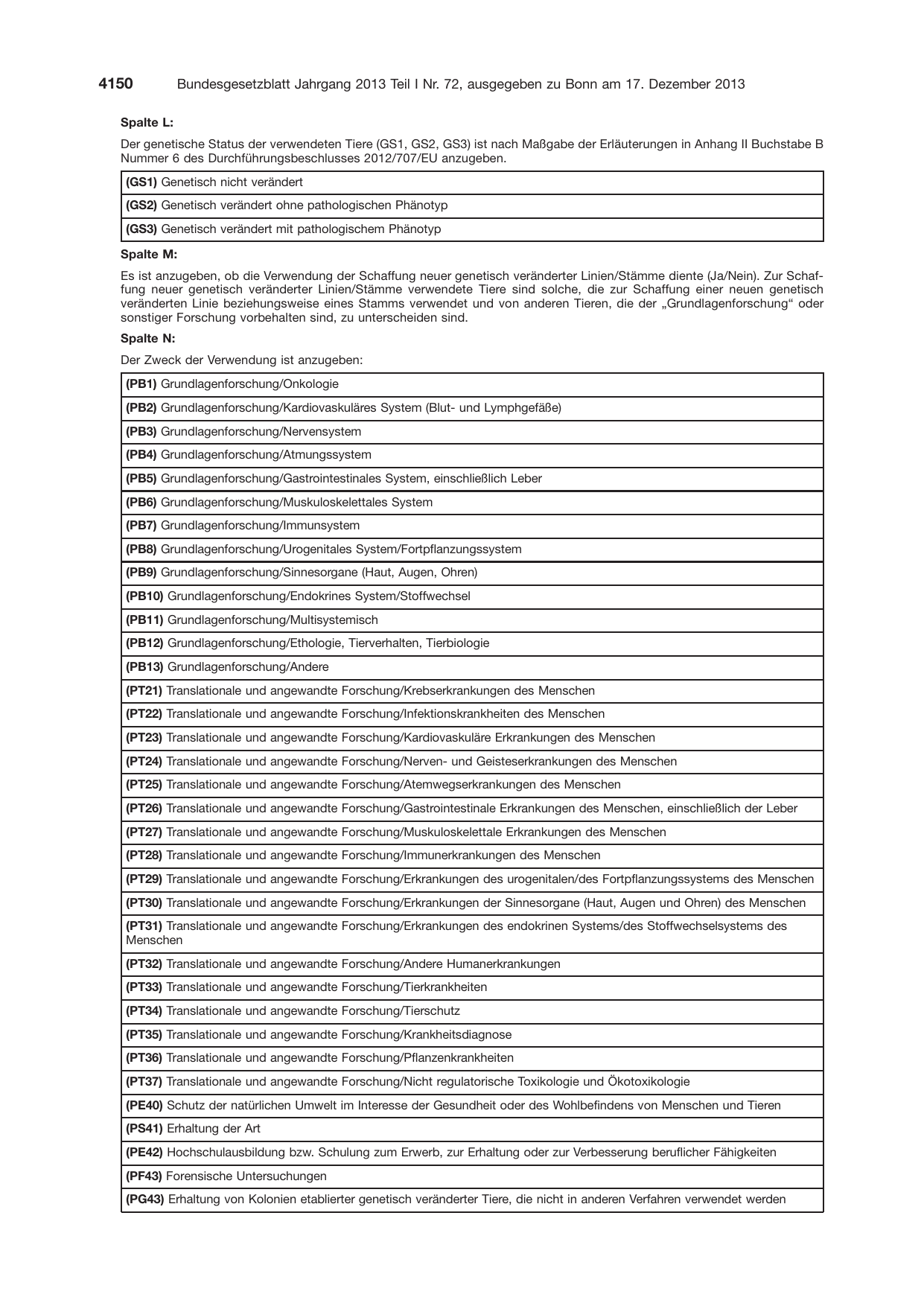 BGBl. 2013, Seite 4150 — Originalseite als Abbildung