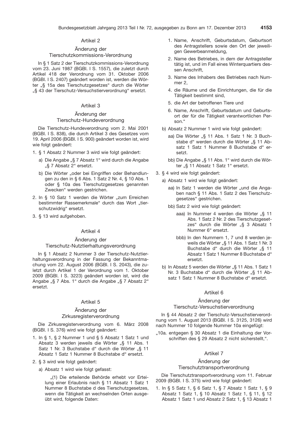 BGBl. 2013, Seite 4153 — Originalseite als Abbildung