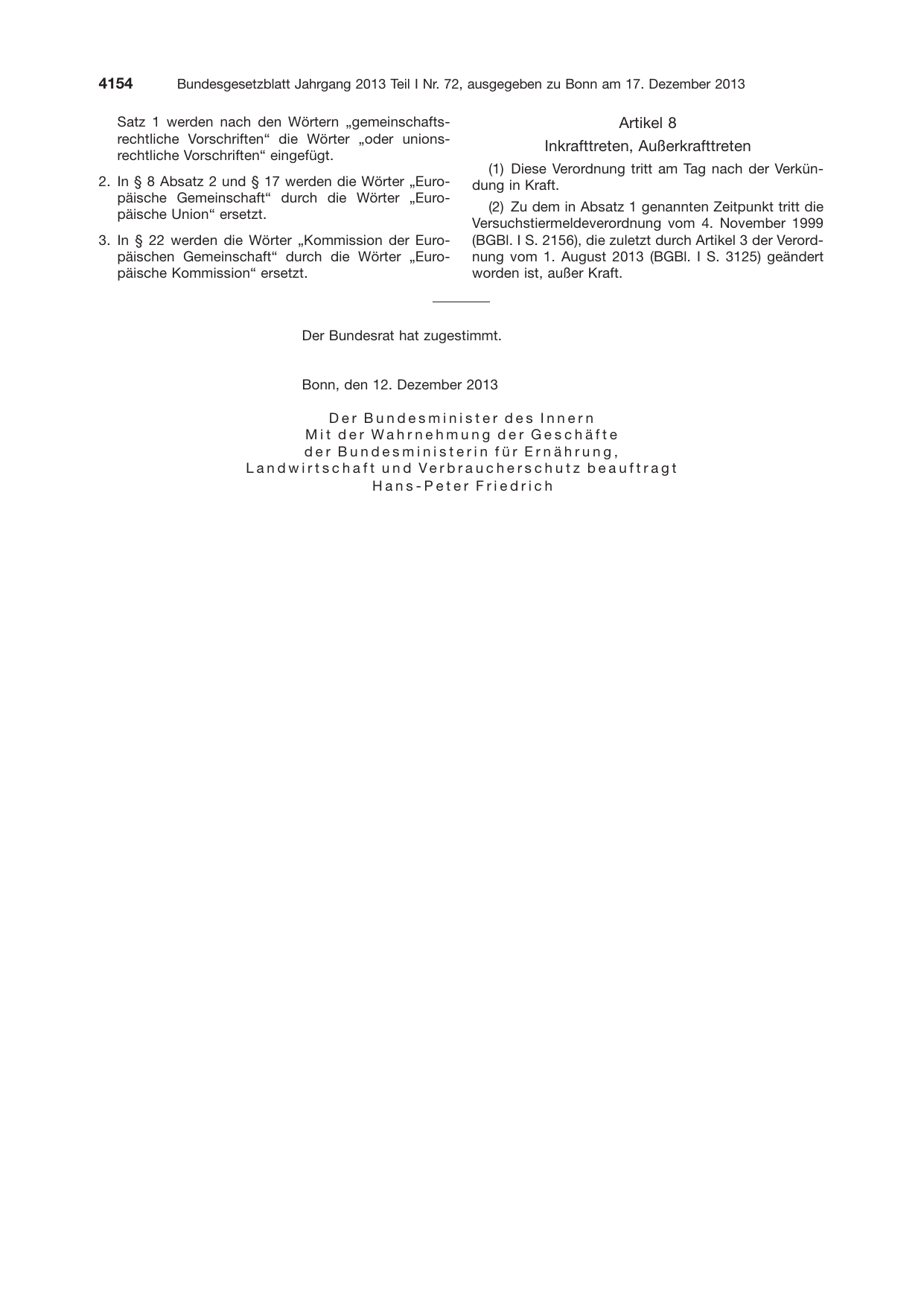 BGBl. 2013, Seite 4154 — Originalseite als Abbildung
