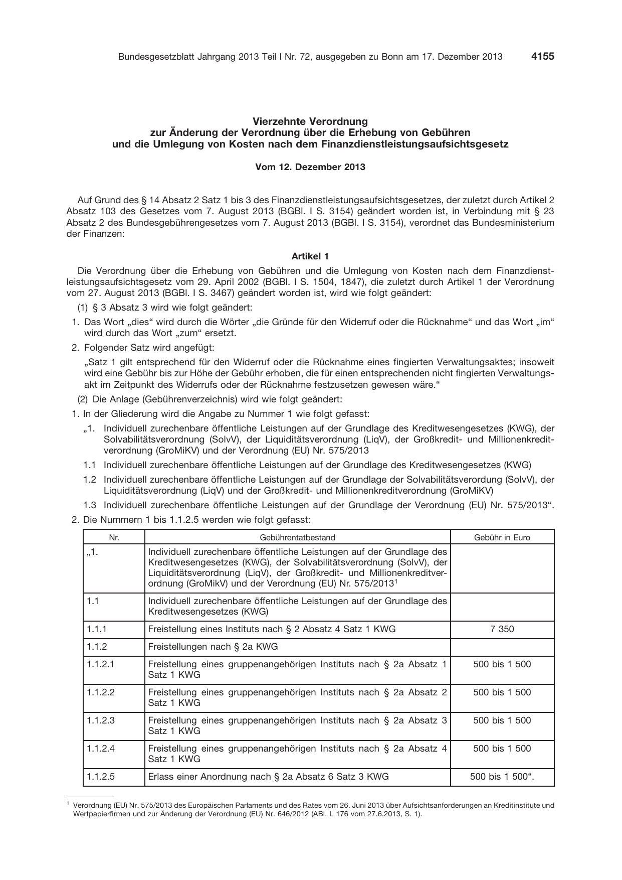 BGBl. 2013, Seite 4155 — Originalseite als Abbildung