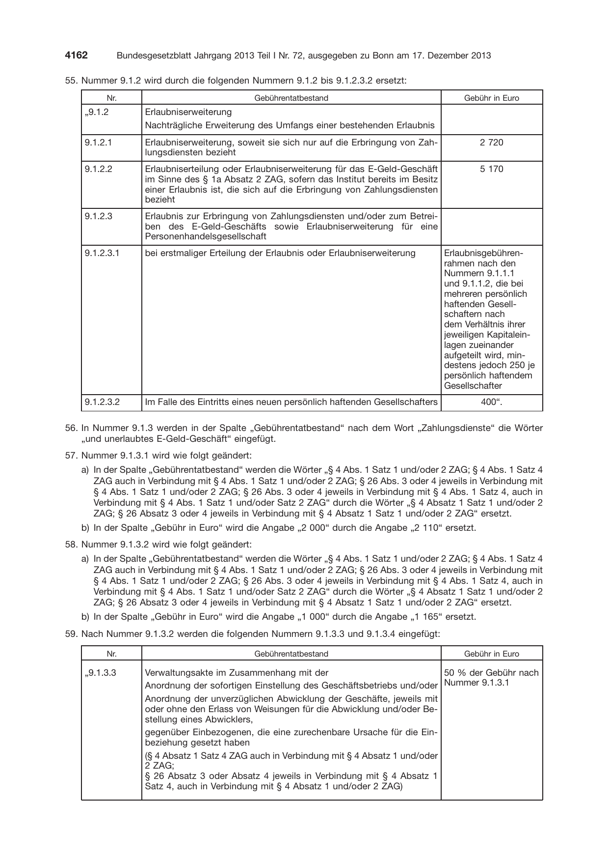 BGBl. 2013, Seite 4162 — Originalseite als Abbildung
