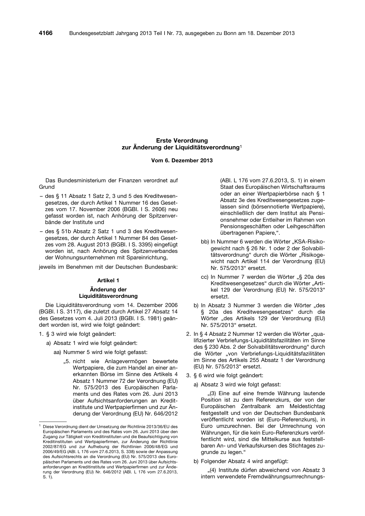 BGBl. 2013, Seite 4166 — Originalseite als Abbildung
