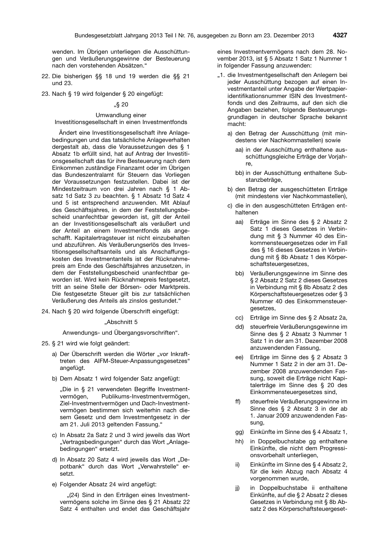 BGBl. 2013, Seite 4327 — Originalseite als Abbildung