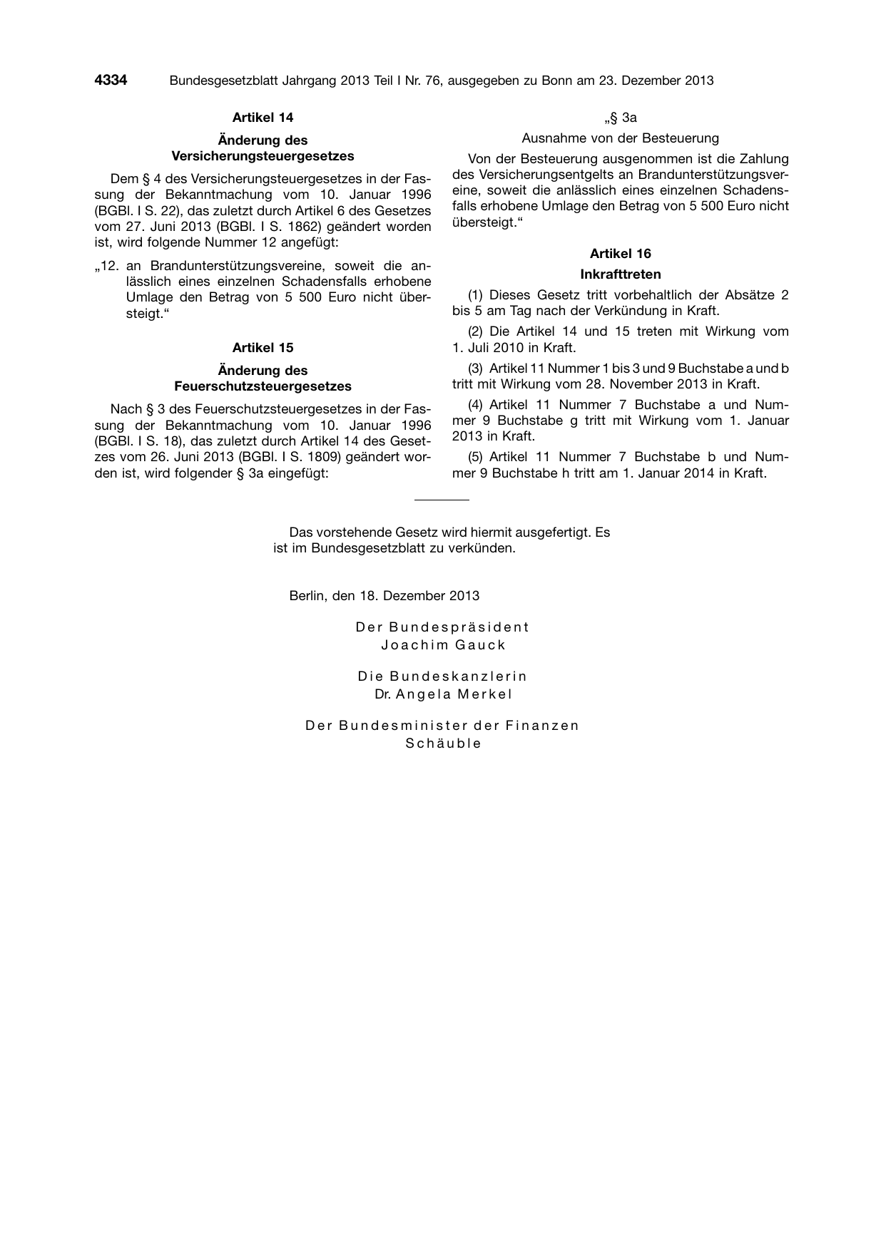 BGBl. 2013, Seite 4334 — Originalseite als Abbildung