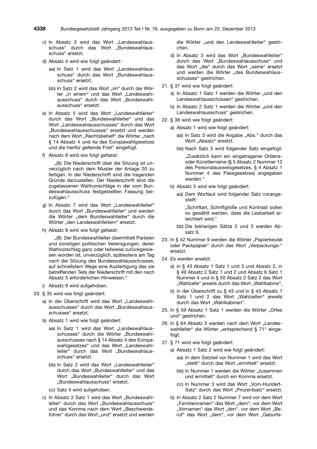 BGBl. 2013, Seite 4338 — Originalseite als Abbildung