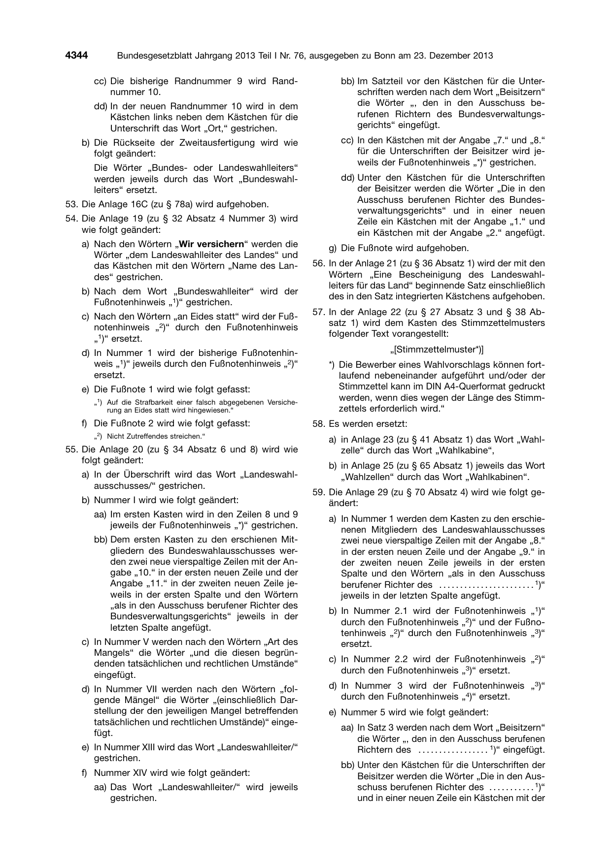 BGBl. 2013, Seite 4344 — Originalseite als Abbildung