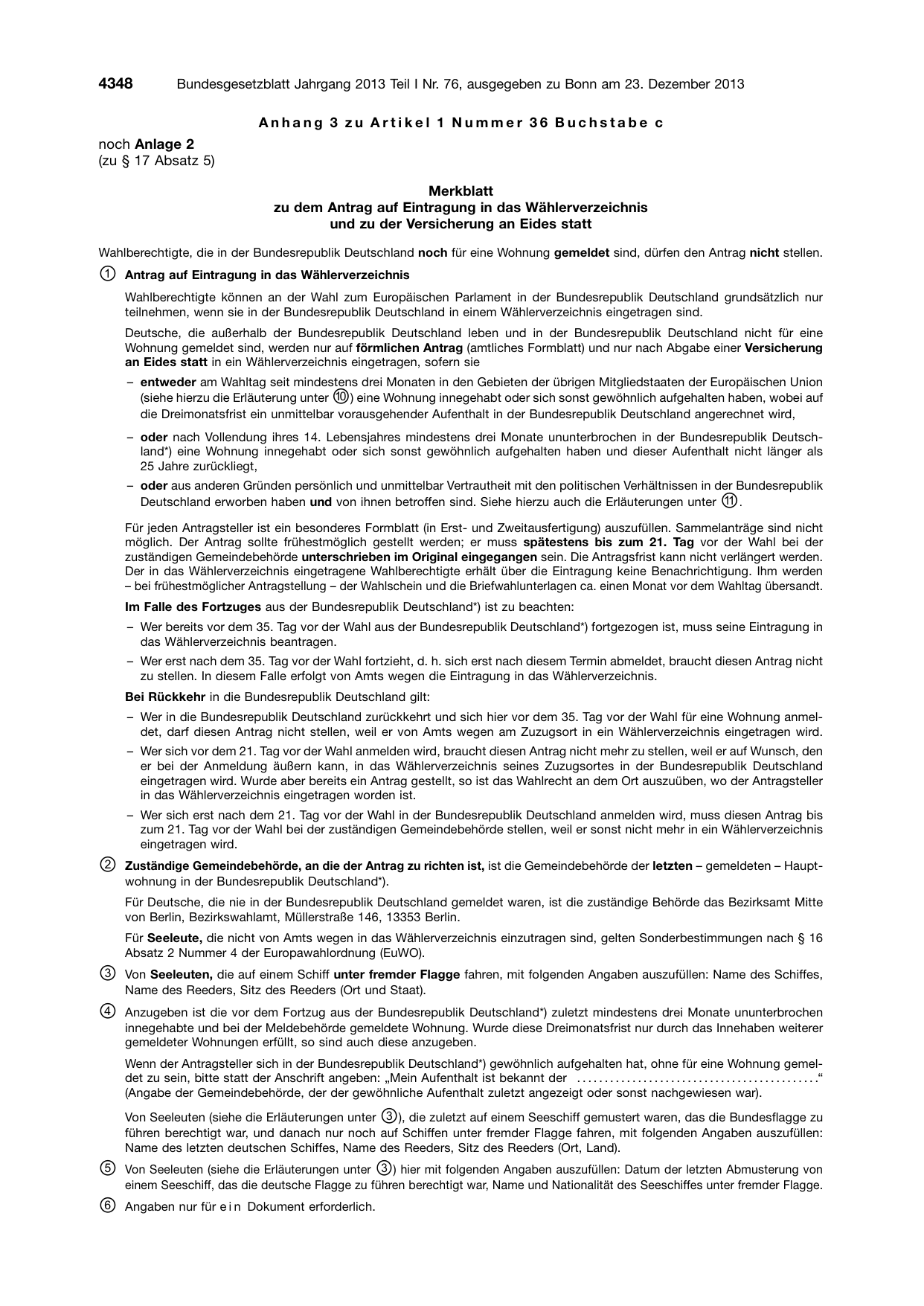 BGBl. 2013, Seite 4348 — Originalseite als Abbildung