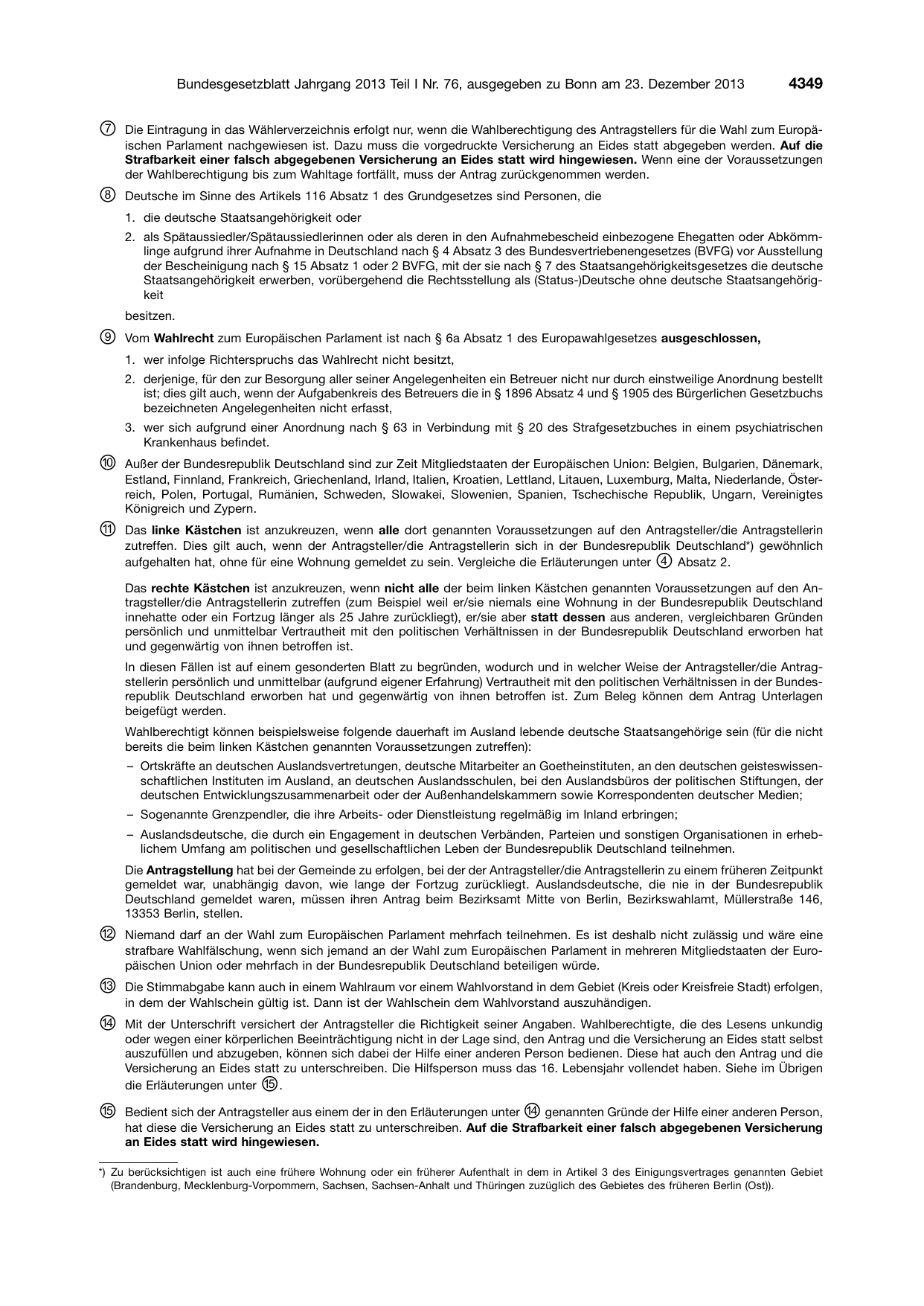 BGBl. 2013, Seite 4349 — Originalseite als Abbildung