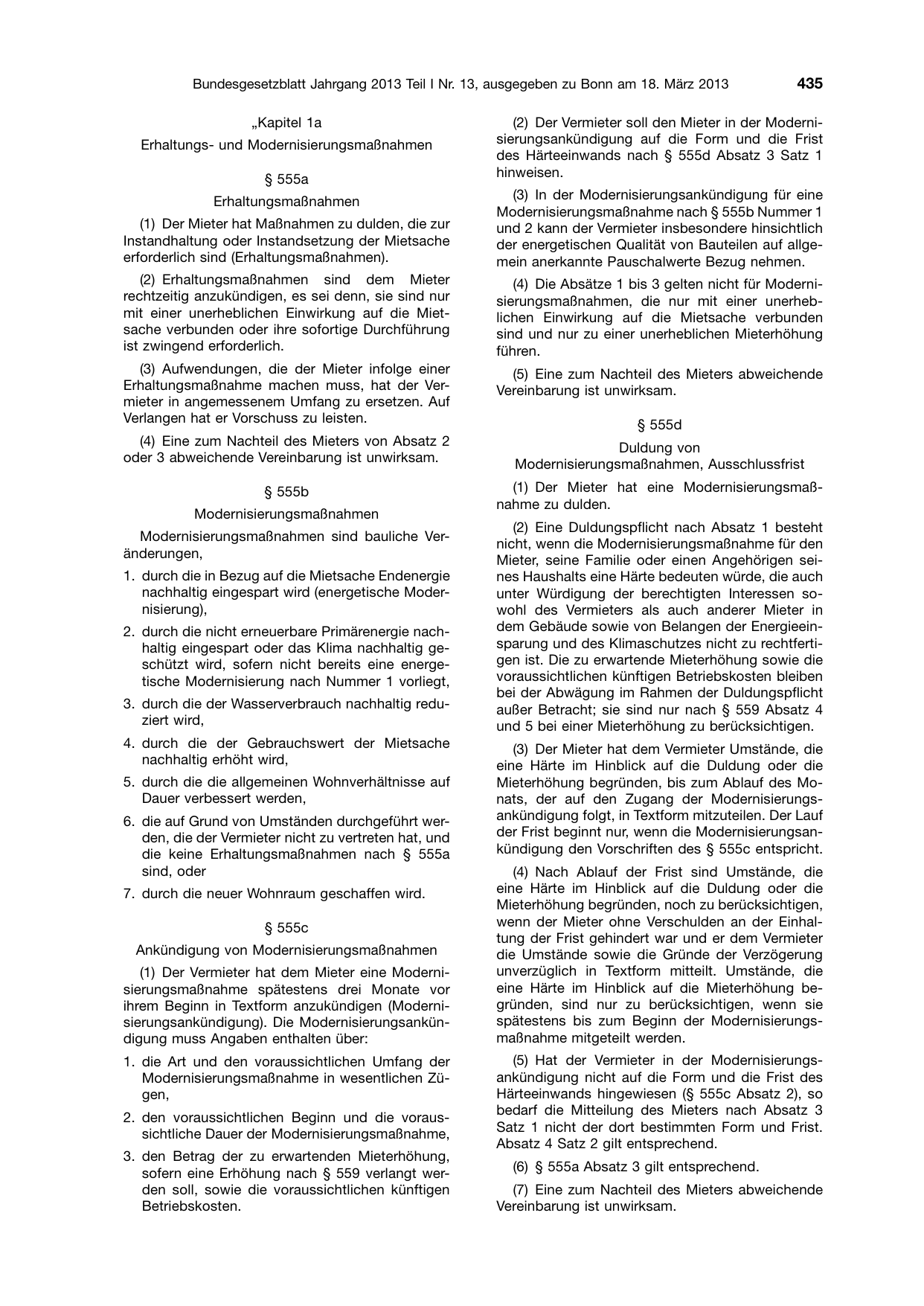 BGBl. 2013, Seite 435 — Originalseite als Abbildung