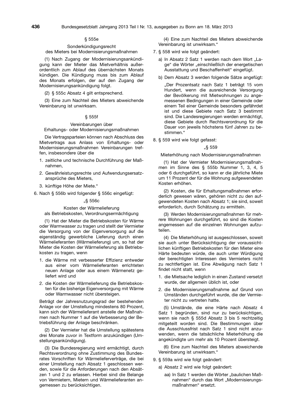 BGBl. 2013, Seite 436 — Originalseite als Abbildung