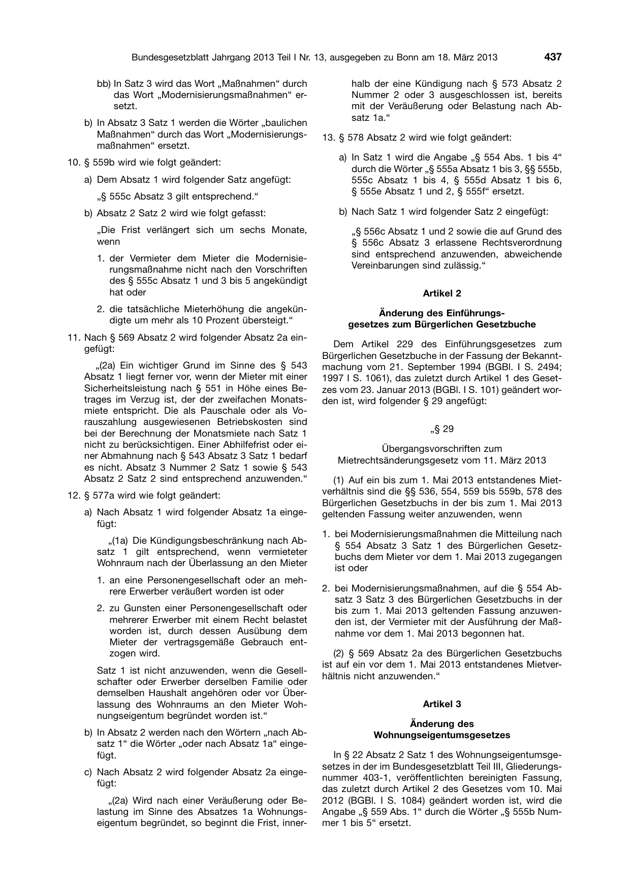 BGBl. 2013, Seite 437 — Originalseite als Abbildung