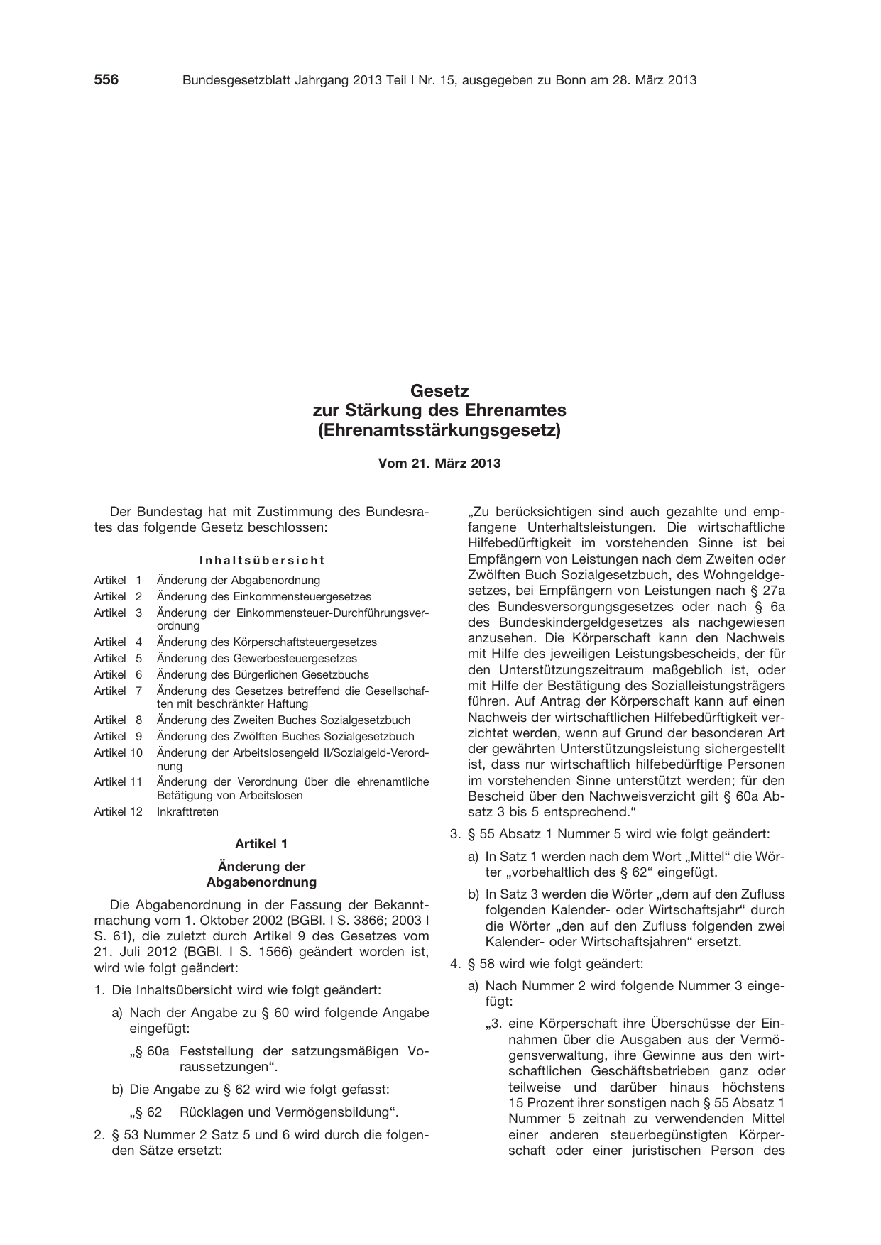 BGBl. 2013, Seite 556 — Originalseite als Abbildung