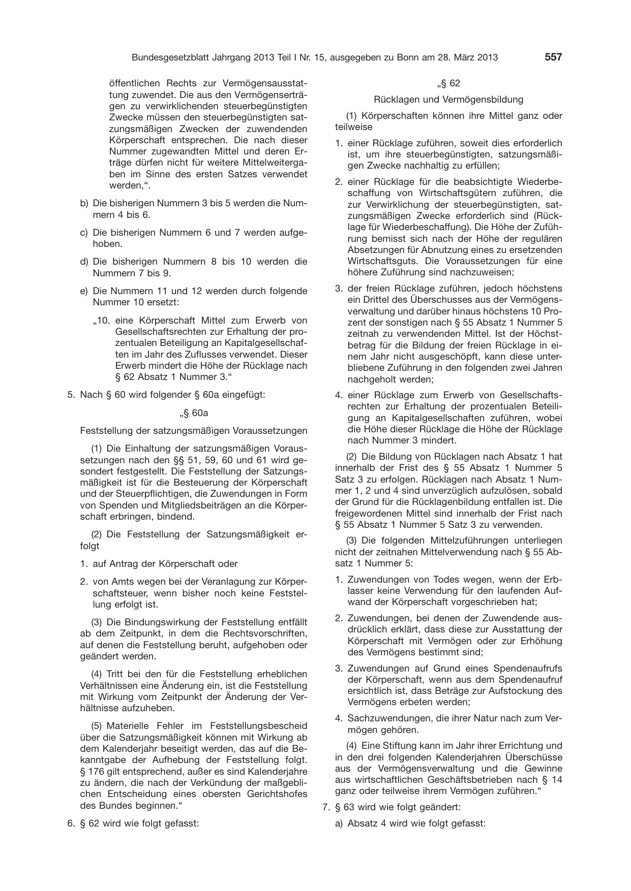 BGBl. 2013, Seite 557 — Originalseite als Abbildung