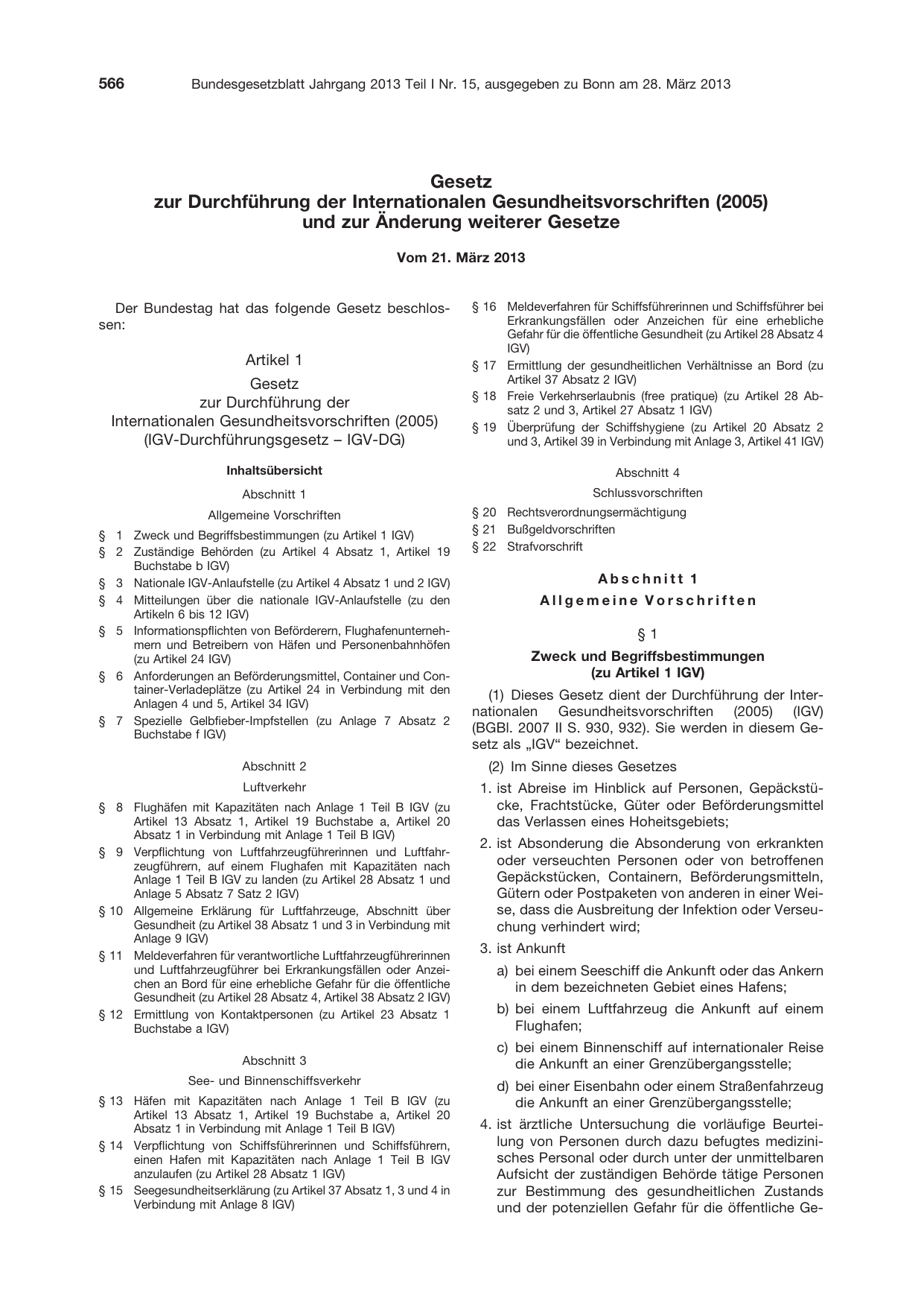 BGBl. 2013, Seite 566 — Originalseite als Abbildung