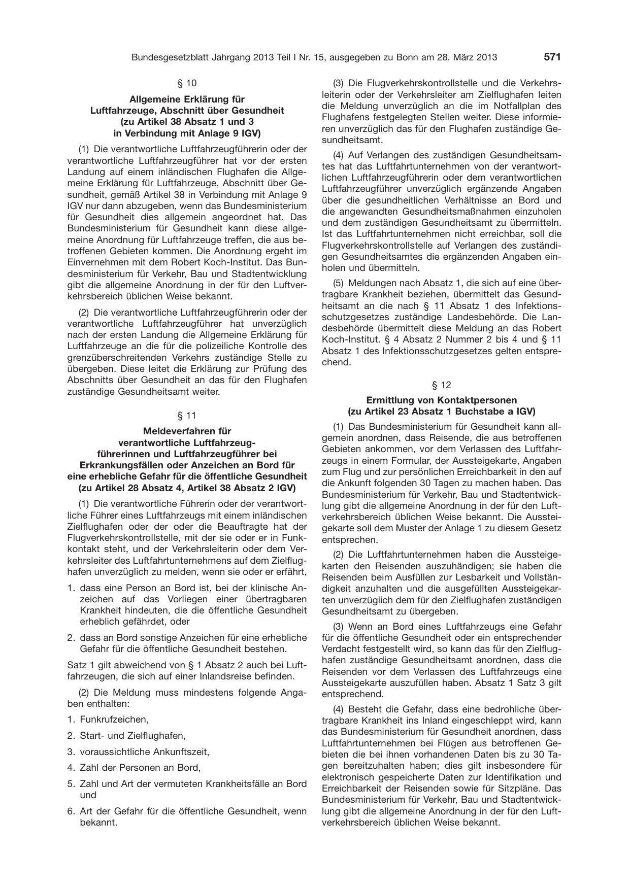 BGBl. 2013, Seite 571 — Originalseite als Abbildung