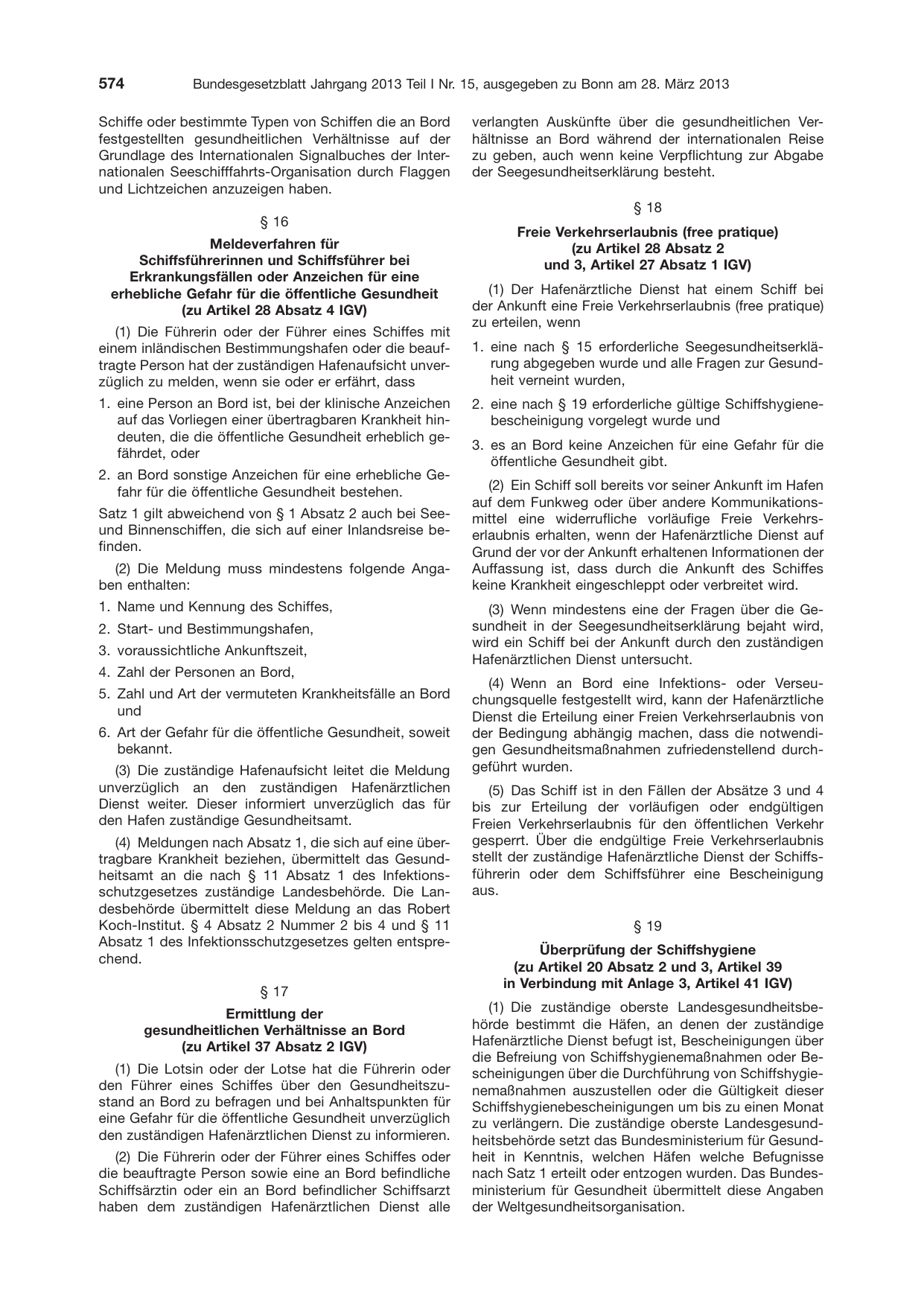 BGBl. 2013, Seite 574 — Originalseite als Abbildung