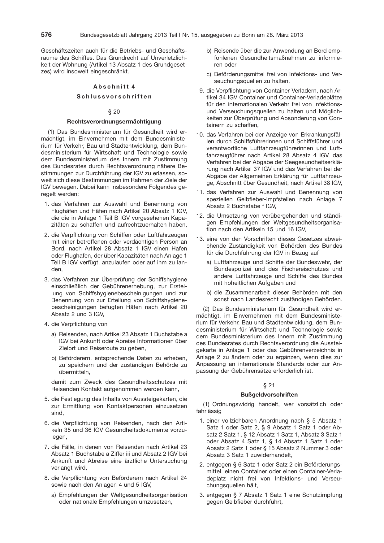 BGBl. 2013, Seite 576 — Originalseite als Abbildung