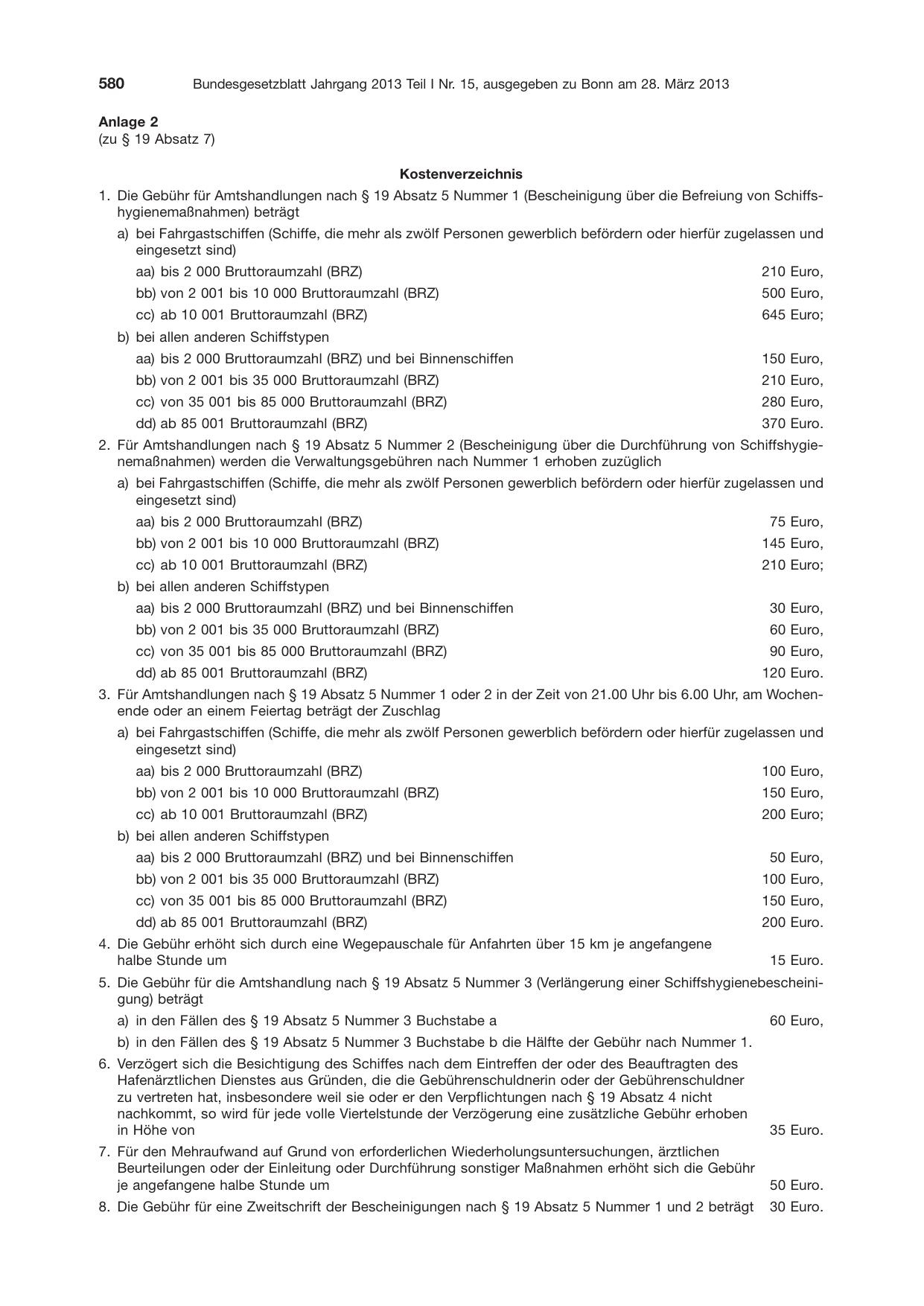 BGBl. 2013, Seite 580 — Originalseite als Abbildung